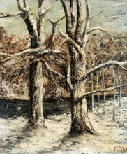 Картина "леса в снегу" художника "курбе гюстав"