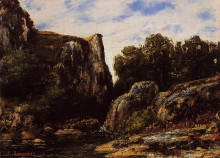 Копия картины "водопад в юре" художника "курбе гюстав"