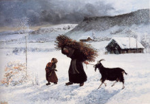 Копия картины "деревенская беднячка" художника "курбе гюстав"