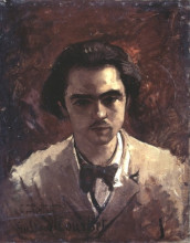Копия картины "портрет поля верлена" художника "курбе гюстав"