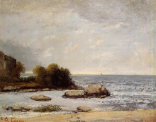 Копия картины "морской пейзаж в сент-обен" художника "курбе гюстав"