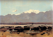 Картина "морской пейзаж близ трувиля" художника "курбе гюстав"