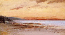 Репродукция картины "побережье в трувиле" художника "курбе гюстав"