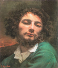 Копия картины "автопортрет (мужчина с трубкой)" художника "курбе гюстав"