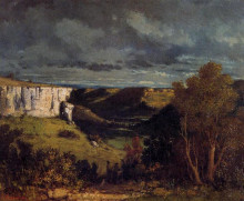 Копия картины "долина лу в грозовую погоду" художника "курбе гюстав"
