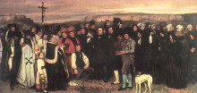 Копия картины "похороны в орнане" художника "курбе гюстав"
