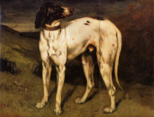 Репродукция картины "собака из орнана" художника "курбе гюстав"