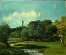 Копия картины "бретонский пейзаж в департаменте эндр" художника "курбе гюстав"