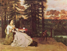 Копия картины "женщина из франкфурта" художника "курбе гюстав"