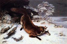Копия картины "лиса на снегу" художника "курбе гюстав"