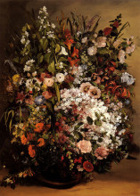 Репродукция картины "букет цветов" художника "курбе гюстав"