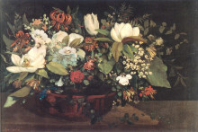 Копия картины "корзина цветов" художника "курбе гюстав"
