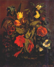 Копия картины "натюрморт с цветами" художника "курбе гюстав"