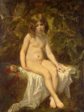 Репродукция картины "little bather" художника "кутюр тома"