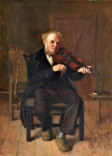 Репродукция картины "the old fiddler" художника "кэмпбелл джеймс"