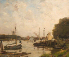 Репродукция картины "dutch canal scene" художника "кэмпбелл нобл джеймс"