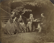 Картина "dante gabriel rossetti with his sisters christina and maria and their mother frances" художника "кэрролл льюис"