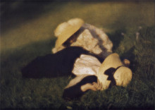 Копия картины "miss mary and edeltrude lying in the grass" художника "кюн генрих"