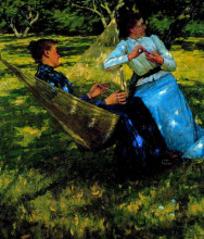 Картина "in the orchard" художника "ла танге генри герберт"