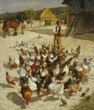 Репродукция картины "a sussex farm" художника "ла танге генри герберт"