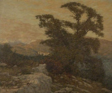 Копия картины "a mountain frontier" художника "ла танге генри герберт"