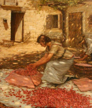 Картина "packing cherries in provence, france" художника "ла танге генри герберт"