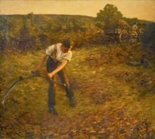 Копия картины "mowing bracken" художника "ла танге генри герберт"