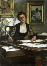 Копия картины "portrait of the artist&#39;s wife" художника "ла танге генри герберт"