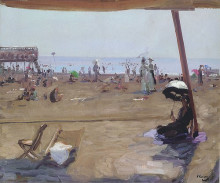 Копия картины "bathing in the lido, venice" художника "лавери джон"