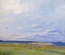 Репродукция картины "the golf course, north berwick" художника "лавери джон"
