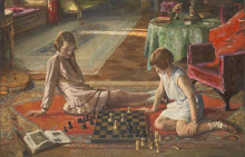 Копия картины "the chess players" художника "лавери джон"