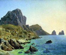 Картина "on the island of capri. coastal cliffs." художника "лагорио лев"