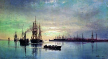 Картина "view of kronstadt raid" художника "лагорио лев"