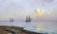 Копия картины "seascape with sailboats" художника "лагорио лев"