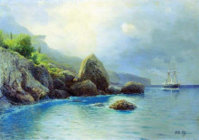 Репродукция картины "coast of the sea" художника "лагорио лев"