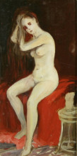 Репродукция картины "seated nude" художника "лакс джордж"