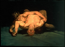 Репродукция картины "the wrestlers" художника "лакс джордж"