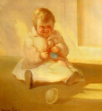 Репродукция картины "child with a toy" художника "лакс джордж"