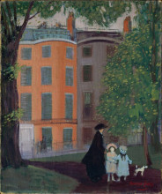 Репродукция картины "view of beacon street from boston common" художника "лакс джордж"