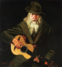 Картина "hobo musician" художника "лакс джордж"