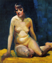 Репродукция картины "seated nude with bobbed hair" художника "лакс джордж"