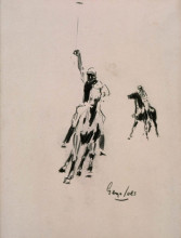 Копия картины "two polo players" художника "лакс джордж"