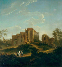 Репродукция картины "ruins of leybourne castle, kent, from the south west" художника "ламберт джордж"