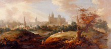 Репродукция картины "view of peterborough from the south" художника "ламберт джордж"