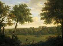 Репродукция картины "view of copped hall in essex, from the park" художника "ламберт джордж"
