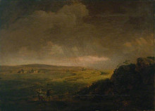 Репродукция картины "moorland landscape with rainstorm" художника "ламберт джордж"