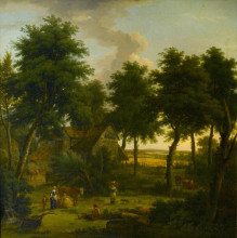Копия картины "landscape with figures" художника "ламберт джордж"