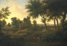 Репродукция картины "landscape with farm buildings" художника "ламберт джордж"