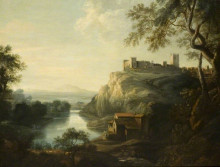 Репродукция картины "richmond castle, yorkshire" художника "ламберт джордж"