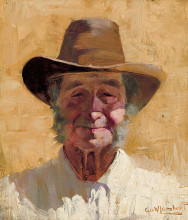 Репродукция картины "portrait of old joe" художника "ламберт джордж вашингтон"